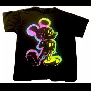 Youth MED Boy or Girl Shirt Mickey Mouse neon RARE